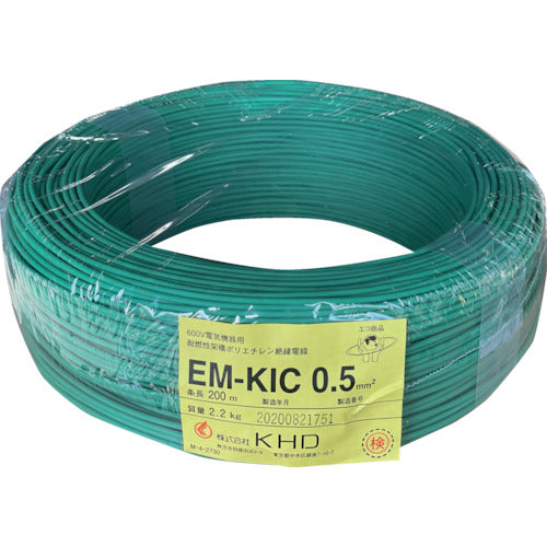 KHD EM-KIC0.5 緑 200m EMKIC0.5SQ-10-200M 258-1100 - 電気・電子部品
