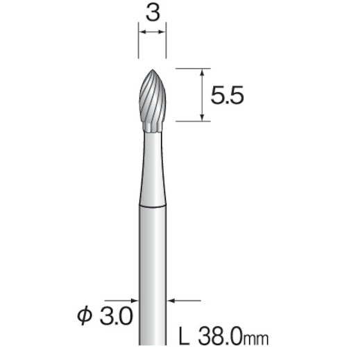 INMEDIAM】ミニモ 超硬カッター スパイラルカット Φ3 軸径3.0mm 852