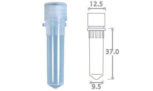 Tサンプルストックチューブ コニカル型 500本×1パック 2.0mL ナチュラル 滅菌 T-203S