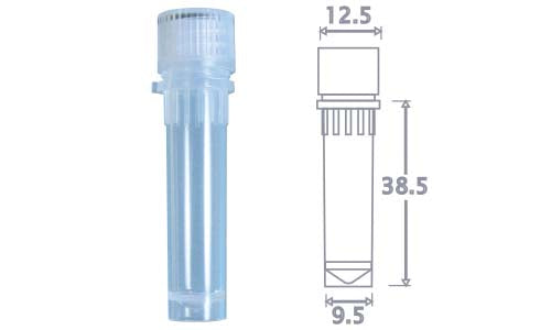 Tサンプルストックチューブ 自立型 500本×1パック 2.0mL ナチュラル 滅菌 T-204S