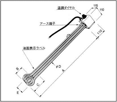 INMEDIAM】八光 温調付投込ヒーター B型 BCW3021 水用 三相200V 2kW 44