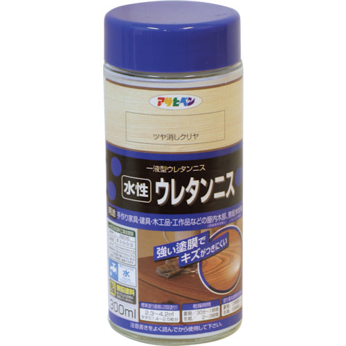 アサヒペン 水性ウレタンニス 300ML つや消しクリヤ 447647 124-2503