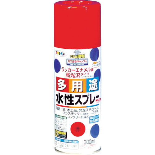 アサヒペン 水性多用途スプレー300ML 赤 565068 445-0736