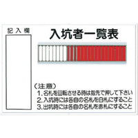 つくし 標識 「入坑者一覧表 25人用」 80-B 755-4672