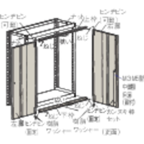 INMEDIAM】TRUSCO M3・M5型棚用両開き扉 900XH1800 ネオグレー DMM