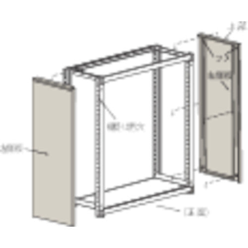 INMEDIAM】TRUSCO M2型棚用はめ込み式側板 450XH1800 ネオグレー GM2