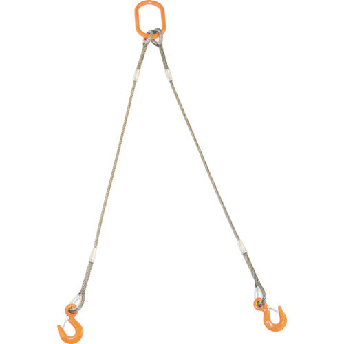TRUSCO 2本吊りWスリング フック付き 9mmX3m GRE-2P-9S3 819-1718