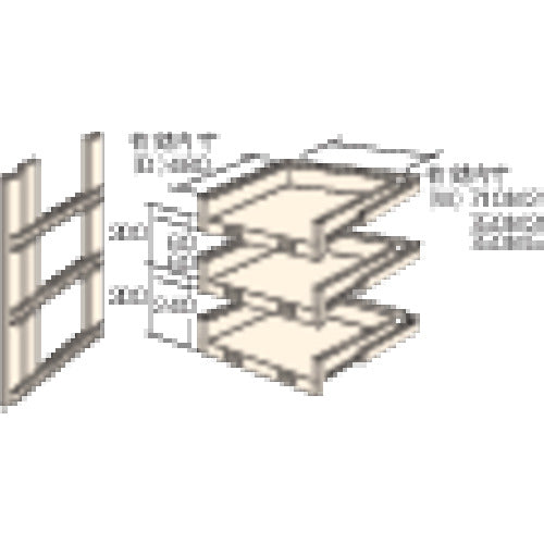 INMEDIAM】TRUSCO M3・M5型棚用スライド棚 3段セット HTMM-9003 461