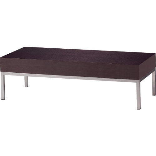 INMEDIAM】TRUSCO 木製テーブル ステンレス脚 天板ダークウッド