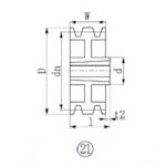 INMEDIAM】EVN ブッシングプーリー SPZ 265mm 溝数3 SPZ265-3 380-7169