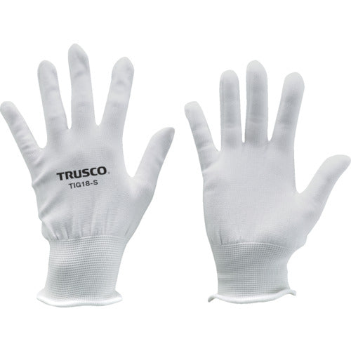 TRUSCO 超薄手 ノンコートインナー手袋 18ゲージ S TIG18-S 256-6731