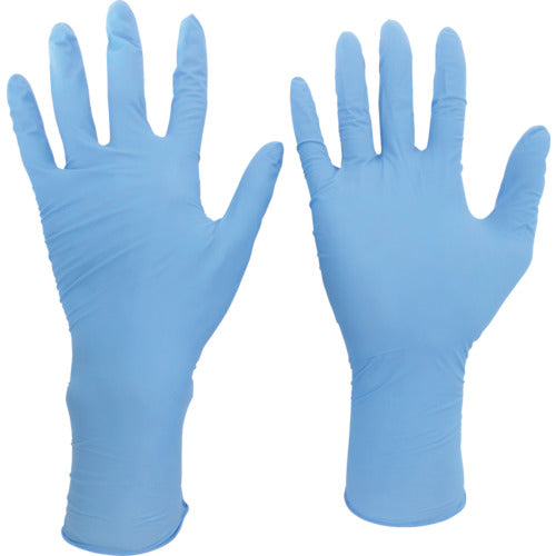 ミドリ安全 ニトリル使い捨て手袋 ロング 粉なし 青 LL (100枚入) VERTE-756H-LL 447-8584